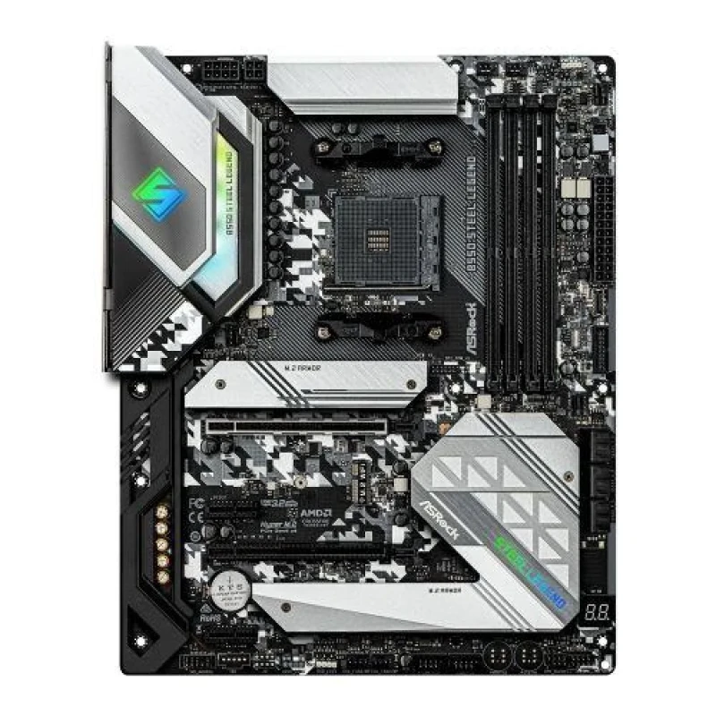 ASRock B550 Steel Legend ATX Motherboard – AMD B550 Chipset, AM4 Socket, DDR4 4733+ (OC) Support, 14-Phase Digi Power & Dr. MOS VRM, Dual PCIe x16 (Gen4 & Gen3), 2x M.2 + 6x SATA3, 2.5Gb LAN, HDMI & DisplayPort, Realtek ALC1220 7.1 Audio – High Performance PC Build Board - Featured Image