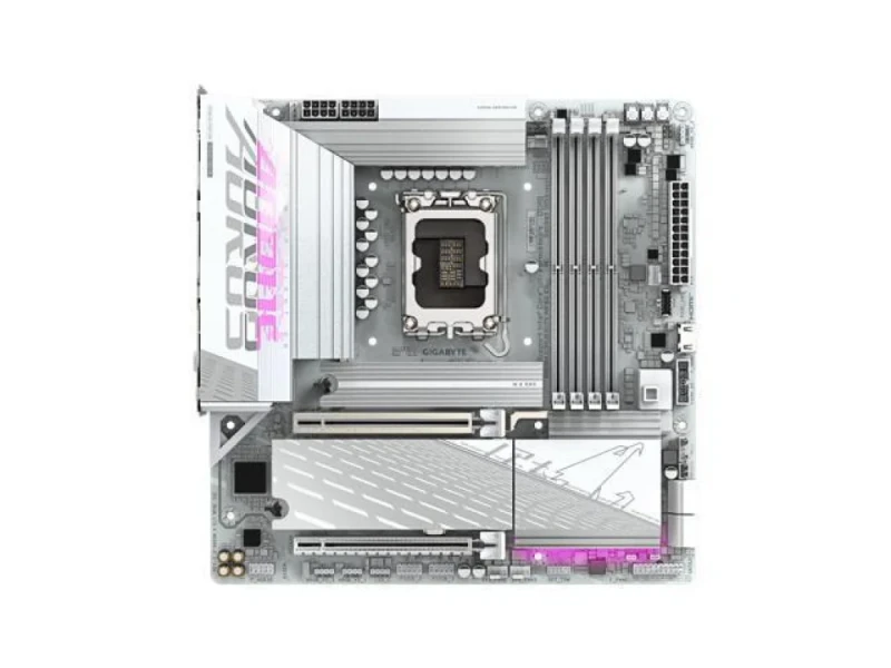 Gigabyte B860M AORUS ELITE WIFI6E ICE Micro-ATX Motherboard – Intel B860 LGA1851 Board, Supports Intel Core Ultra CPUs, DDR5 up to 9200 MHz, 3x M.2 (1x PCIe 5.0 + 2x PCIe 4.0), Wi-Fi 6E + Bluetooth 5.3, 2.5 GbE LAN, USB4 & USB 3.2, HDMI & DisplayPort, Premium AORUS Connectivity - Featured Image