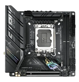 ASUS ROG STRIX B660-I GAMING WIFI Mini-ITX Motherboard – Intel B660 LGA1700 for 12th/13th/14th Gen CPUs, DDR5-6200+ Support, 2x DIMM, PCIe 5.0 x16, Dual PCIe 4.0 M.2, Intel Wi-Fi 6 & 2.5 Gb LAN, SupremeFX S1220A Audio, USB 3.2 Gen2x2 Type-C, HDMI 2.1 & DP 1.4