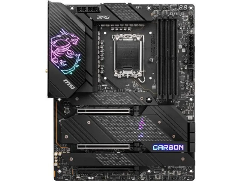 MSI MPG Z690 CARBON WIFI ATX Motherboard – Intel Z690 Chipset LGA1700 for 12th/13th/14th Gen Core CPUs, DDR5 Memory Support up to 6666+ MHz (OC), PCIe 5.0 & PCIe 4.0 Expansion, Intel Wi-Fi 6E & Bluetooth, 2.5 Gb LAN, 5x M.2 + SATA Storage, USB 3.2 Gen2x2 Type-C + Multiple USB Ports, Realtek ALC4080 Audio, Pre-Installed I/O Shield – Premium Gaming Board - Featured Image
