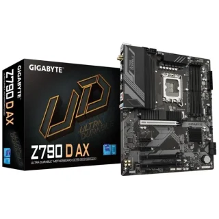 Gigabyte Z790 D AX Intel Z790 ATX Motherboard – LGA1700 socket for 12th/13th/14th Gen Intel CPUs, DDR5 up to 7600 MHz (OC), 4x DIMM slots, 3x PCIe 4.0 M.2, Wi-Fi 6E, 2.5 GbE LAN, USB 3.2 Gen 2 & USB-C, HDMI & DisplayPort, Realtek 7.1 audio, advanced VRM digital power design, Smart Fan 6 & thermal guards