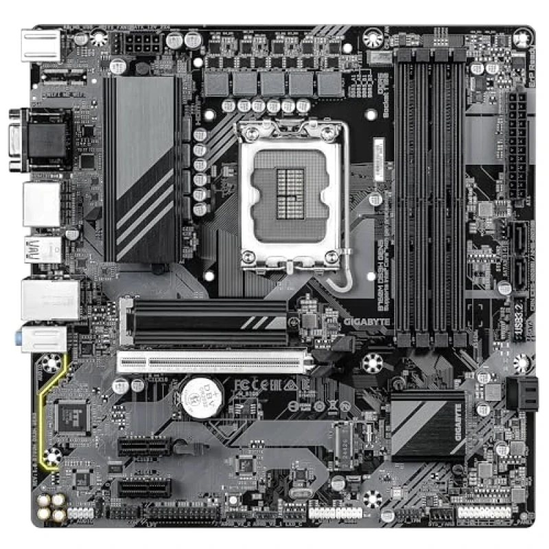 Gigabyte B760M DS3H GEN5 Intel B760 Micro-ATX Motherboard – LGA1700 socket for 12th/13th/14th Gen Intel CPUs, DDR5 up to 5600 MHz, Dual PCIe 4.0 M.2 slots, 2.5 GbE LAN, USB 3.2 Gen 2 & USB-C, HDMI/DP/D-Sub, Realtek ALC897 audio, 6+2+1 VRM design, Dual-Channel DDR5 support - Featured Image