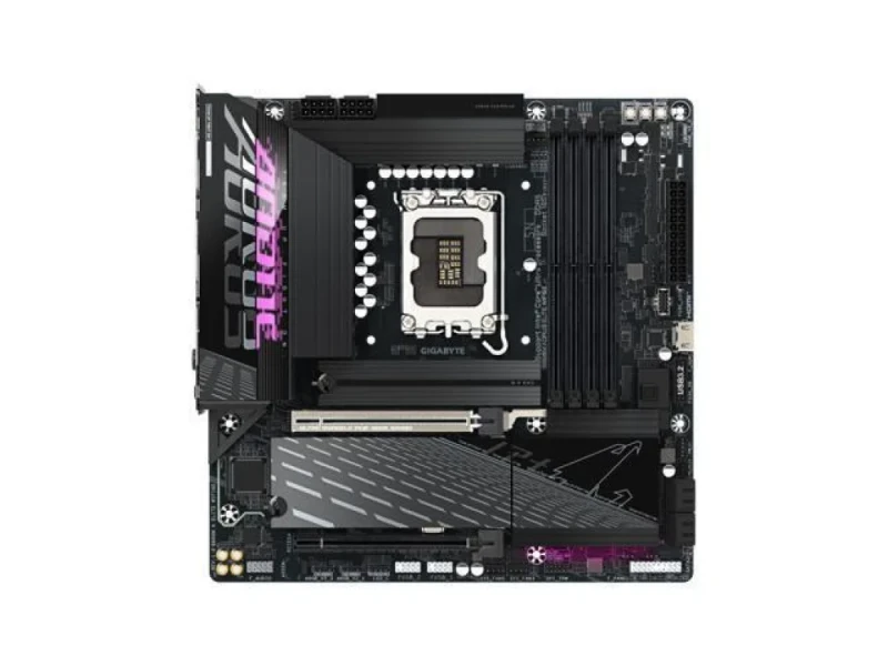 Gigabyte B860M AORUS ELITE WIFI6E Intel B860 Micro-ATX Motherboard – LGA1851 Socket for Intel Core Ultra Series CPUs, DDR5 up to 9200 MT/s, 4x DIMM (up to 256 GB), 3x M.2 (PCIe 5.0 & PCIe 4.0), 2.5 GbE LAN, Wi-Fi 6E & Bluetooth 5.3, USB4 Type-C with DP-Alt, HDMI 2.1 & DisplayPort, Realtek Audio – High-Speed Gaming & Productivity Board. - Featured Image