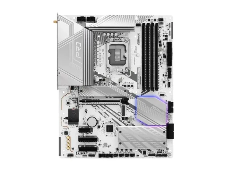 ASRock Z890 Pro RS WiFi White Intel Z890 ATX Motherboard – LGA1851 Socket for Intel Core Ultra Series CPUs, DDR5 Dual-Channel up to 9066+ MT/s (OC), 4x DIMM, PCIe 5.0 x16 + PCIe 4.0 x4 Slots, 4x M.2 (Gen5/Gen4), Wi-Fi 6E & Bluetooth 5.3, Dual Thunderbolt 4, 2.5 Gb LAN, HDMI 2.1 & DisplayPort – Premium White Gaming/Creator Board - Featured Image