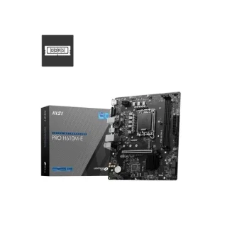 MSI PRO H610M-E LGA1700 Micro-ATX Motherboard – Intel H610 Chipset for 12th/13th/14th Gen Core, DDR5 up to 5600 MHz, 2x DIMM 96 GB, 1x M.2 & 4x SATA Storage, PCIe 4.0 x16 & PCIe 3.0 x1, Realtek Gigabit LAN, HDMI & VGA, EZ Debug LED, Professional PRO Series