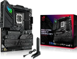ASUS ROG STRIX B860-F GAMING WIFI Intel B860 ATX Motherboard – LGA1851 Socket for Intel Core Ultra Series, 4x DDR5 up to 9066+ MT/s, PCIe 5.0 x16 & PCIe 4.0 x16, 4x M.2 NVMe Slots, Intel Wi-Fi 7 & Bluetooth 5.4, Intel 2.5 Gb LAN, Thunderbolt 4 & USB 20 Gbps Type-C I/O, ROG SupremeFX 7.1 Audio, Aura Sync RGB, AI Networking & AI Features