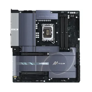 Gigabyte Z890 AI TOP Intel Z890 E-ATX Motherboard – LGA 1851 Socket for Intel Core Ultra Series 2 CPUs, DDR5-9500MHz OC Support, 16+1+2 Phase VRM, 4x M.2 PCIe (5.0/4.0), PCIe 5.0 x16, Wi-Fi 7, 10 GbE LAN, Thunderbolt 5, ESS ES9260 Audio, UEFI BIOS