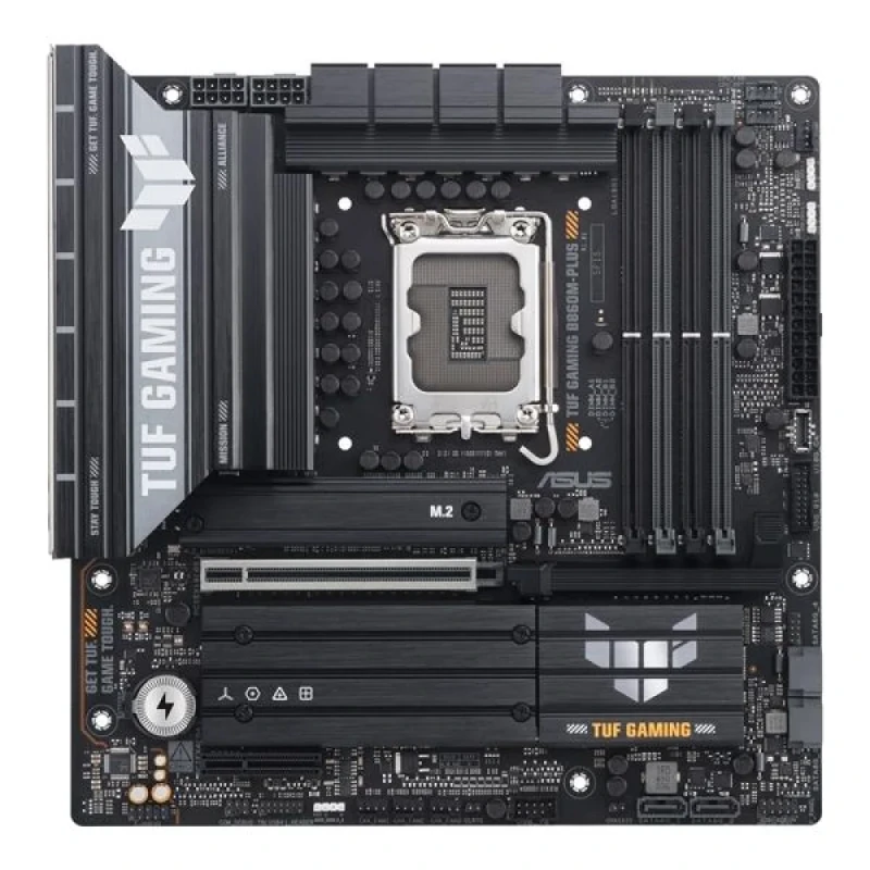 ASUS TUF GAMING B860M-PLUS Intel B860 Micro-ATX Motherboard – LGA 1851 Socket for Intel Core Ultra Series, 4x DDR5 DIMM up to 256 GB, 3x M.2 (PCIe 5.0 & PCIe 4.0), 4x SATA III, 2.5 Gb LAN, PCIe 5.0 x16, HDMI/DisplayPort, USB 3.2 Gen 1/Gen 2 & USB 20 Gbps Type-C, Realtek 7.1 Audio, Wi-Fi 7 (select Wi-Fi models) – Creator & Gamer Focused Connectivity & Cooling - Featured Image