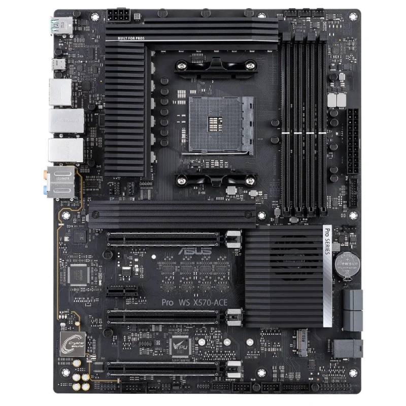 ASUS Pro WS X570-ACE AMD AM4 Workstation Motherboard – X570 Chipset, 3x PCIe 4.0 x16, Dual Gigabit LAN (Intel I211-AT & Realtek RTL8117), DDR4 ECC/Non-ECC up to 128 GB, Dual M.2 & U.2 Storage, USB-C & USB 3.2 Gen2, HDMI & DisplayPort, ATX Workstation-Class Board for Creative, Server & Professional Builds - Featured Image