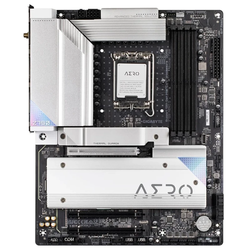 GIGABYTE Z790 AERO G Intel Z790 ATX Motherboard – LGA 1700 for 13th/14th Gen Intel CPUs, DDR5-7600+ Support, 4x DIMM, 5x M.2 (PCIe 5.0 & PCIe 4.0), Wi-Fi 6E & Bluetooth 5.3, 2.5Gb LAN, Realtek ALC1220-VB Audio, PCIe 5.0 x16, HDMI & DP, USB 3.2 Gen2x2 Type-C - Featured Image