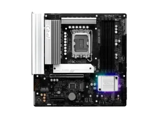 ASRock B860M Pro RS Intel B860 Micro-ATX Motherboard – LGA1851 Socket for Intel Core Ultra Series, DDR5 Dual-Channel up to 8666+ MT/s, 4x DIMM, 3x M.2 Slots (PCIe 5.0 & PCIe 4.0), 4x SATA, 2.5Gb LAN, HDMI 2.1 & DisplayPort, USB-C & USB 3.2 Gen1 Ports, RGB Headers