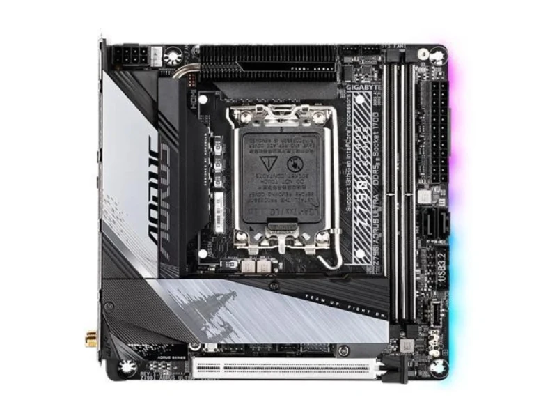 Gigabyte Z790I AORUS ULTRA Mini-ITX Motherboard – Intel Z790 LGA1700 Socket Supporting 14th/13th/12th Gen Core CPUs, Dual Channel DDR5 up to 96 GB, PCIe 5.0 x16, 2x PCIe 4.0 M.2 & SATA Storage, Intel 2.5 GbE LAN & Killer Wi-Fi 6E, USB 3.2 Gen2x2 Type-C, HDMI & DisplayPort, Smart Fan 6 & Thermal Guard III - Featured Image