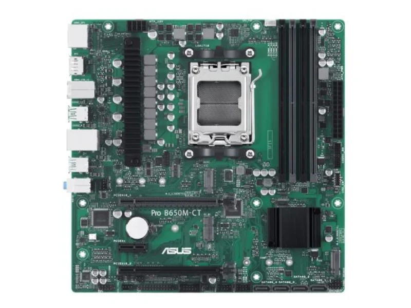 ASUS Pro B650M-CT-CSM Micro-ATX AM5 Motherboard – AMD B650 Chipset, AM5 Socket for Ryzen 7000 Series, DDR5 up to 6400 MHz (4x DIMM), 2x M.2 (PCIe 5.0 & PCIe 4.0), 4x SATA III RAID, Gigabit Ethernet LAN, USB-C 3.2 Gen 2 & USB 3.2, HDMI 2.1 & DisplayPort, Business-Class Management (ASUS CSM) - Featured Image