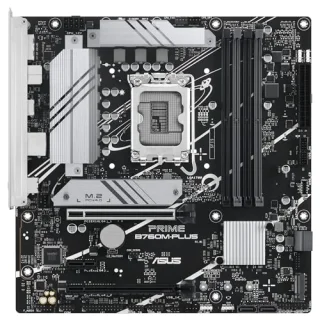 ASUS PRIME B760M-PLUS Intel B760 Micro-ATX Motherboard – LGA1700 for 12th/13th/14th Gen Intel Core CPUs, 4x DDR5 DIMM up to 7200 MHz (OC), 2x PCIe 4.0 M.2 & 4x SATA Storage, Realtek 2.5Gb Ethernet, USB 10Gbps Type-C & USB-A, HDMI + DisplayPort, Aura Sync RGB, Hybrid Fan Headers – Micro-ATX PC Builder Board