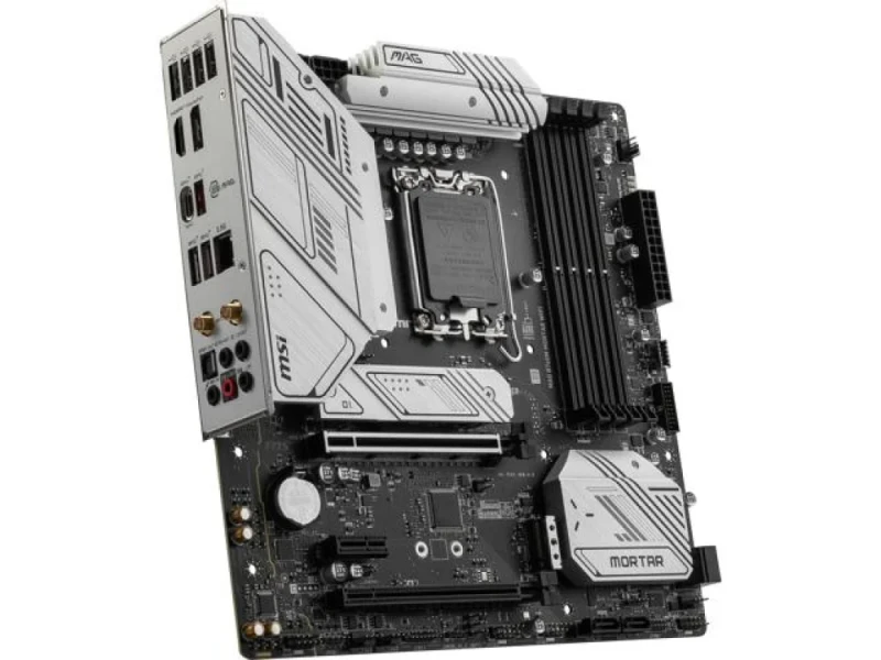 MSI MAG B760M MORTAR WIFI Intel B760 mATX Motherboard – LGA1700 Socket, DDR5-7000+ OC Memory Support, PCIe 5.0 x16, Dual M.2 NVMe, USB 3.2 Gen2x2 20 Gbps Type-C, 2.5 Gb LAN, Wi-Fi 6E & Bluetooth 5.3, Realtek ALC897 7.1 Audio, HDMI 2.1 & DisplayPort - Featured Image