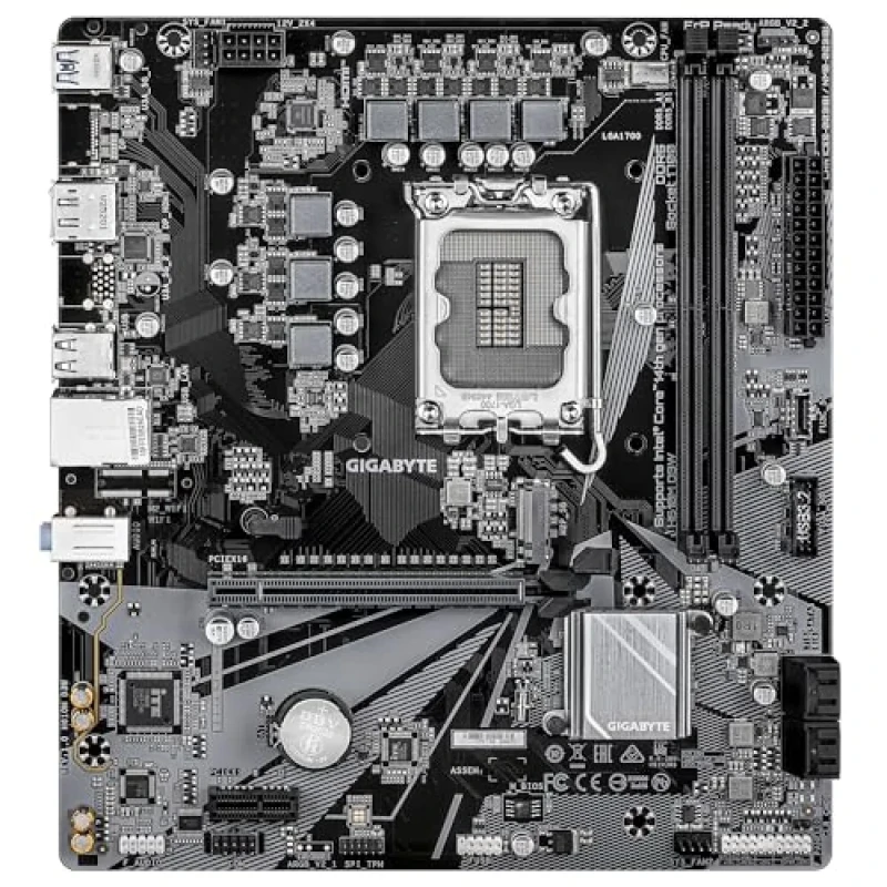 Gigabyte H610M D3W DDR4 Micro-ATX Motherboard – Intel H610 Chipset, LGA1700 Socket for 12th/13th/14th Gen Intel Core CPUs, 2x DDR4-3200 Slots, PCIe 4.0 x16, Single M.2 & SATA III Storage, Realtek 1 GbE LAN, HDMI & DisplayPort, USB 3.2 Gen1 I/O, Passive Cooling, Compact mATX - Featured Image