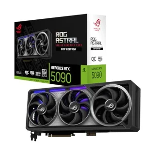 ASUS ROG Astral BTF OC GeForce RTX 5090 32GB GDDR7 PCIe 5.0 Graphics Card – NVIDIA Blackwell GPU with 21,760 CUDA Cores, 512-bit 28 Gbps 32 GB VRAM, 2580 MHz Boost, Quad-Fan RGB Cooler, 357.6 mm / 3.8-Slot Black/Silver High-Performance GPU with 2x HDMI 2.1b & 3x DisplayPort 2.1b