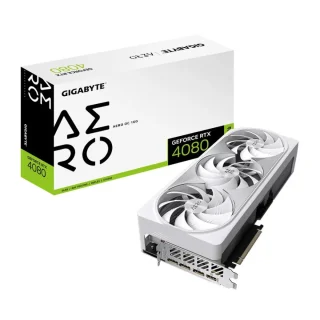 Gigabyte AERO OC GeForce RTX 4080 16GB White 342mm Graphics Card – NVIDIA Ada Lovelace GPU, 16 GB GDDR6X 256-bit Memory, PCIe 4.0, WINDFORCE 3X Cooling, 3x DisplayPort 1.4a & HDMI 2.1 Outputs, 2535 MHz Boost Clock, Quad-Slot, White PCIe GPU for 4K/8K Gaming & Content Creation