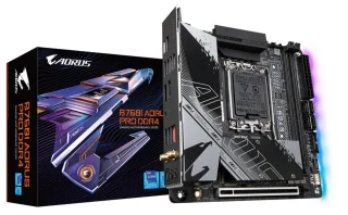 Gigabyte B760I AORUS PRO DDR4 LGA 1700 Mini-ITX Motherboard – Intel B760 Express, Dual DDR4 5333(OC) Up to 64 GB, 2x PCIe 4.0 M.2, Wi-Fi 6 + Bluetooth 5.2, Intel 2.5GbE LAN, USB 3.2 Gen2/Gen1, Realtek 7.1 Audio, Mini-ITX 170x170 mm