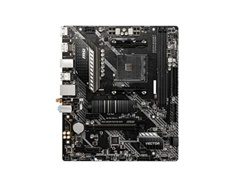 MSI MAG A520M VECTOR WIFI AM4 Micro-ATX Motherboard – AMD A520 Chipset, Dual DDR4 1866–4600(OC) Support up to 64 GB, Wi-Fi 5 (802.11ac) + Bluetooth 4.2, Realtek Gigabit LAN, HDMI & DisplayPort, 1x PCIe 3.0x16, 1x M.2 PCIe/SATA, 4x SATA III, mATX - Featured Image