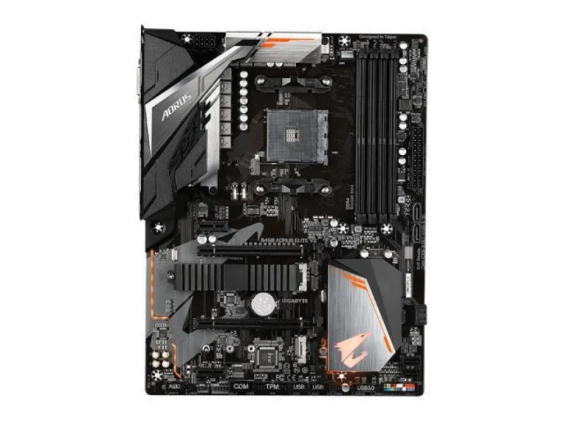 Gigabyte B450 AORUS ELITE V2 AMD AM4 ATX Motherboard – AMD B450 Chipset, Socket AM4, Dual-Channel DDR4 up to 3600 MHz (128 GB), 2x PCIe 3.0 M.2 (NVMe & SATA), Realtek GbE LAN, USB 3.1 Gen1 & USB2.0, HDMI & DVI-D Video, 6x SATA III, RGB Fusion Support, ATX Form Factor - Featured Image