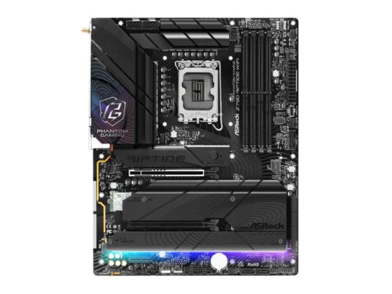 ASRock Z790 Riptide WiFi Intel Z790 ATX Motherboard – LGA1700 for 12th/13th/14th Gen Intel CPUs, DDR5 up to 192 GB, Wi-Fi 7 & Bluetooth 5.4, 2.5 GbE LAN, 5x M.2 PCIe Slots, HDMI 2.1 & DisplayPort, Realtek ALC1220 Audio (ATX MB) - Featured Image