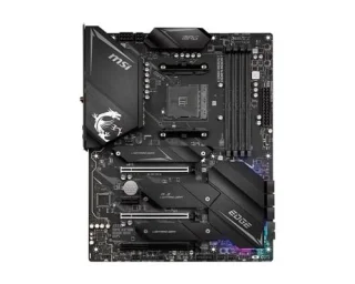 MSI MPG X570S EDGE MAX WIFI AMD X570 ATX Motherboard – AM4 Socket for Ryzen 2000–5000 Desktop CPUs, DDR4 up to 5300+ MHz, 3x PCIe 4.0 x16, 3x M.2 PCIe 4.0, 6x SATA III, Intel Wi-Fi 6E AX210 & Bluetooth 5.2, Realtek 2.5 Gb LAN, USB 3.2 Gen2/Gen1, HDMI 2.1, Realtek ALC4080 Audio