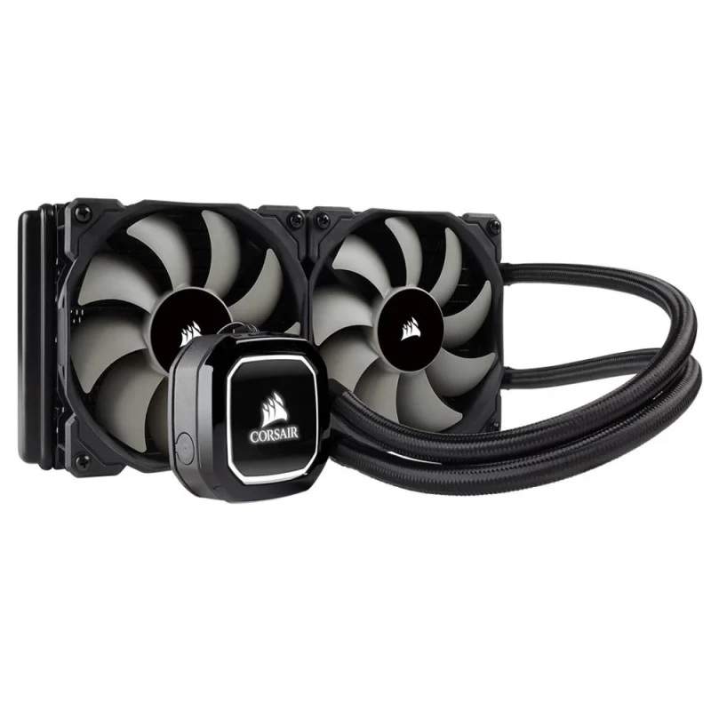 Corsair H100x - 1700 RPM, 37 dB, Black color, AIO Watercooler, 240mm radiator - Featured Image