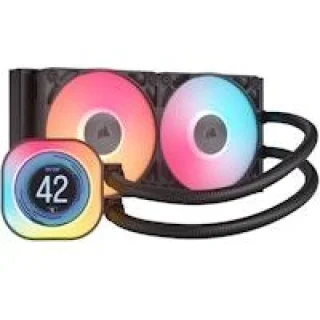 Corsair iCUE LINK TITAN 240 RX LCD - 300 - 2100 RPM, 10 - 36 dB, Black color, AIO Watercooler, 240mm radiator