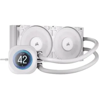 Corsair NAUTILUS 240 RS LCD - 2100 RPM, 10 - 36 dB, White color, AIO Watercooler, 240mm radiator