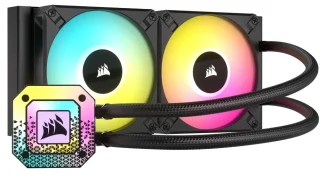 Corsair iCUE H100i ELITE CAPELLIX XT - 550 - 2100 RPM, 5 - 34.1 dB, Black color, AIO Watercooler, 240mm radiator