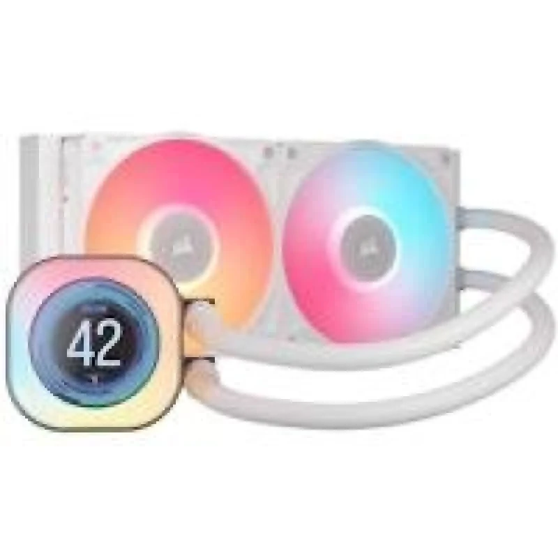 Corsair iCUE LINK TITAN 240 RX LCD - 300 - 2100 RPM, 10 - 36 dB, White color, AIO Watercooler, 240mm radiator - Featured Image