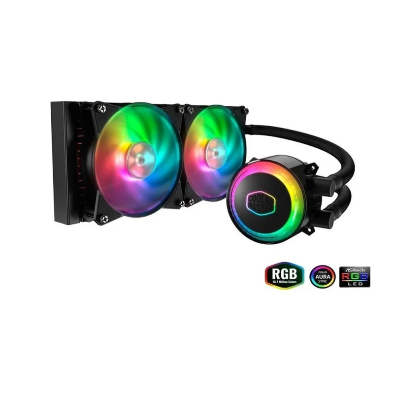Cooler Master MasterLiquid ML240R RGB - 650 - 2000 RPM, 6 - 30 dB, AIO Watercooler, 240mm radiator - Featured Image
