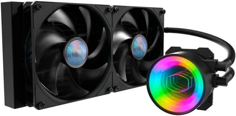 Cooler Master MasterLiquid ML280 Mirror - 650 - 1400 RPM, 10 - 27 dB, Black color, AIO Watercooler, 280mm radiator - Featured Image