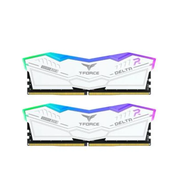 TEAMGROUP T-Force Delta RGB 16 GB - 2 x 8GB, DDR5 288-pin DIMM, 6000MT/s, CL38, White color - Featured Image
