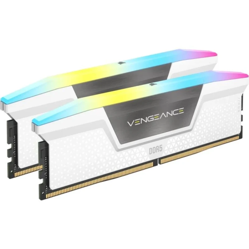 Corsair Vengeance RGB 32 GB - 2 x 16GB, DDR5 288-pin DIMM, 6000MT/s, CL30, White color - Featured Image