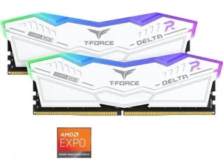 TEAMGROUP T-Force DELTAÎ± RGB 16 GB - 2 x 8GB, DDR5 288-pin DIMM, 6000MT/s, CL38, White color