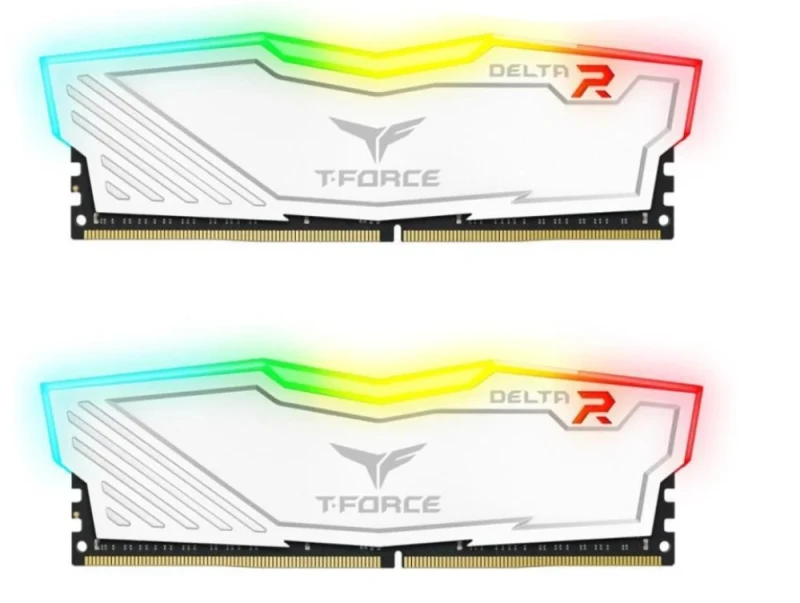 TEAMGROUP T-Force Delta RGB 16 GB - 2 x 8GB, DDR4 288-pin DIMM, 3600MT/s, CL18, White color - Featured Image