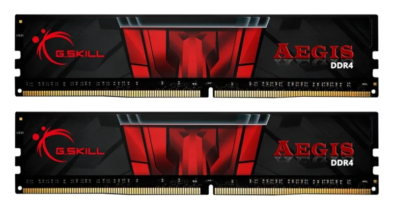 G.Skill Aegis 16 GB - 2 x 8GB, DDR4 288-pin DIMM, 3200MT/s, CL16, Red / Black color - Featured Image