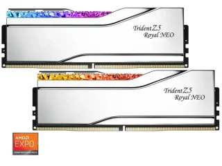 G.Skill Trident Z5 Royal Neo RGB 64 GB - 2 x 32GB, DDR5 288-pin DIMM, 6000MT/s, CL30, Silver color