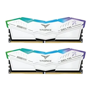 TEAMGROUP T-Force Delta RGB 64 GB - 2 x 32GB, DDR5 288-pin DIMM, 6000MT/s, CL38, White color