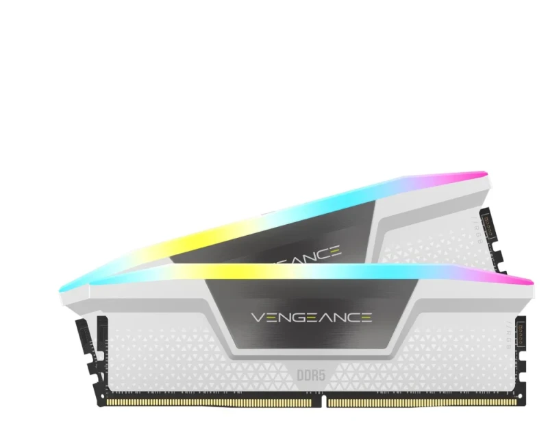 Corsair Vengeance RGB 32 GB - 2 x 16GB, DDR5 288-pin DIMM, 6000MT/s, CL40, White color - Featured Image