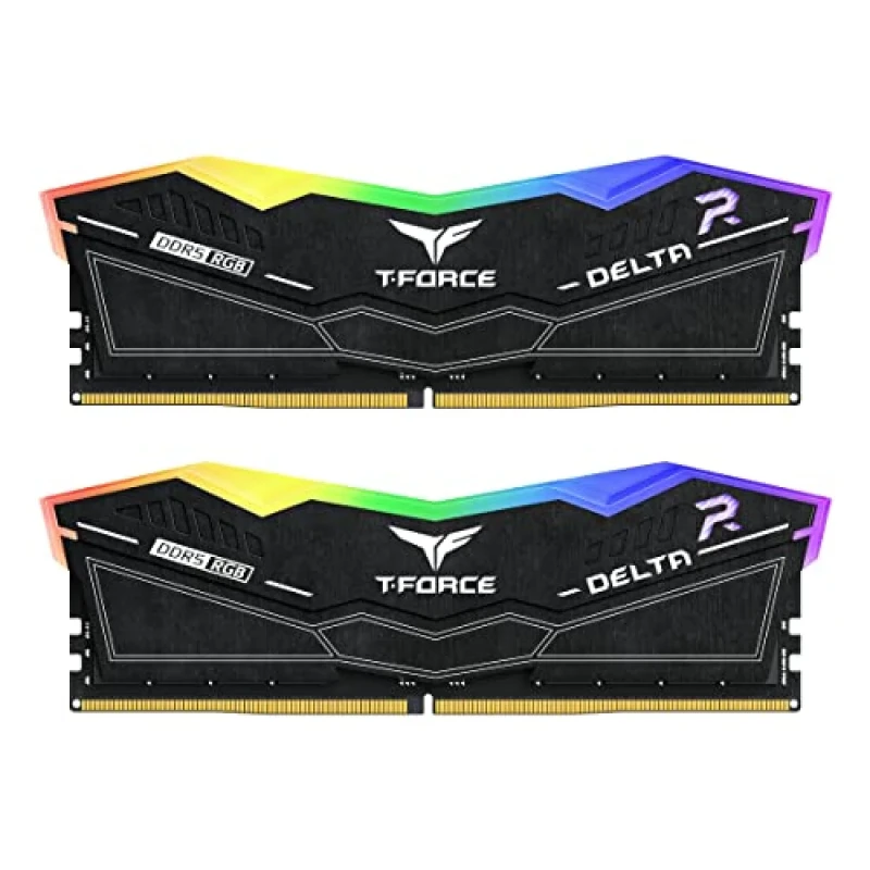 TEAMGROUP T-Force Delta RGB 32 GB - 2 x 16GB, DDR5 288-pin DIMM, 6400MT/s, CL32, Black color - Featured Image