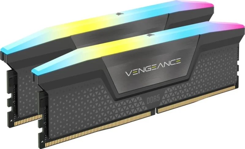 Corsair Vengeance RGB 32 GB - 2 x 16GB, DDR5 288-pin DIMM, 6000MT/s, CL28, Black color - Featured Image