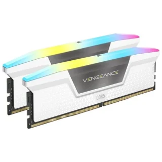 Corsair Vengeance RGB 32 GB - 2 x 16GB, DDR5 288-pin DIMM, 6400MT/s, CL32, White / Silver color