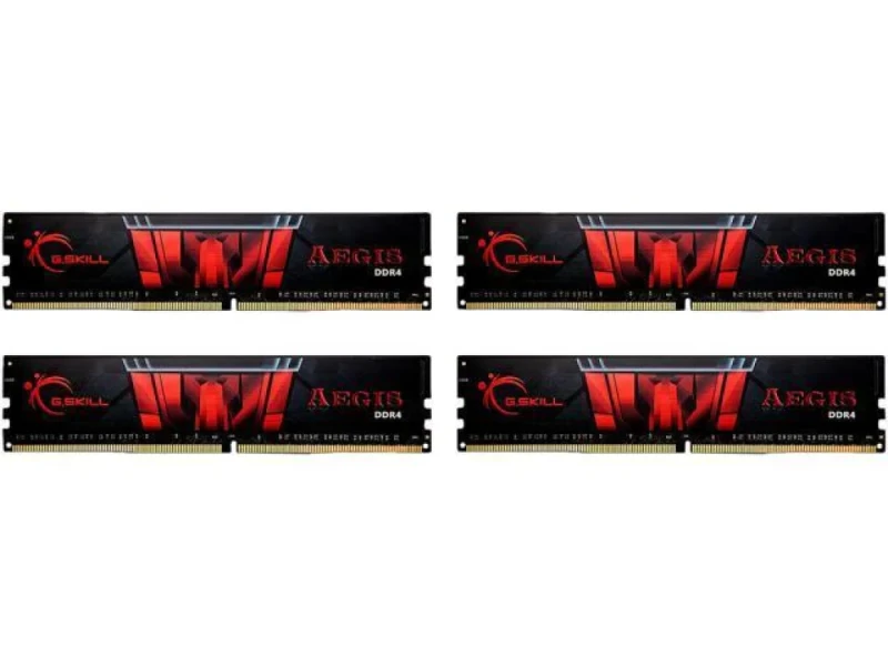 G.Skill Aegis 32 GB - 4 x 8GB, DDR4 288-pin DIMM, 3200MT/s, CL16, Red / Black color - Featured Image