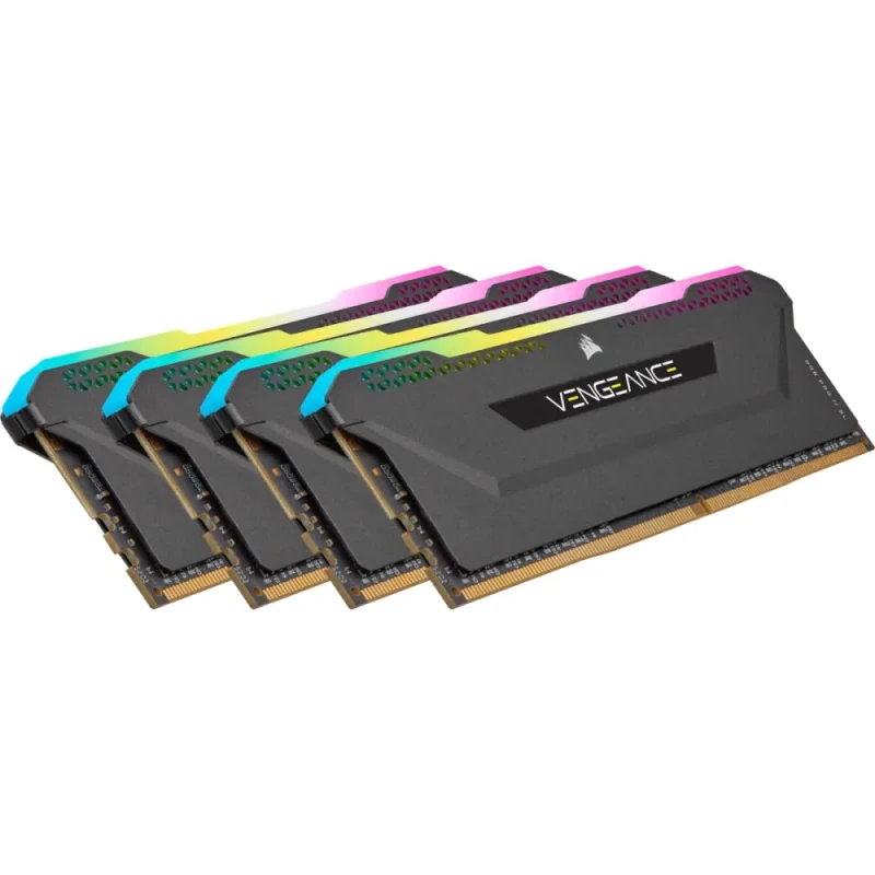 Corsair Vengeance RGB Pro SL 64 GB - 4 x 16GB, DDR4 288-pin DIMM, 3200MT/s, CL16, Black color - Featured Image