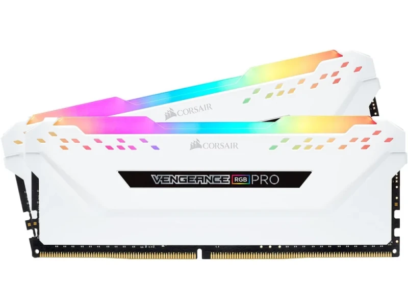 Corsair Vengeance RGB Pro 16 GB - 2 x 8GB, DDR4 288-pin DIMM, 3000MT/s, CL15, White color - Featured Image
