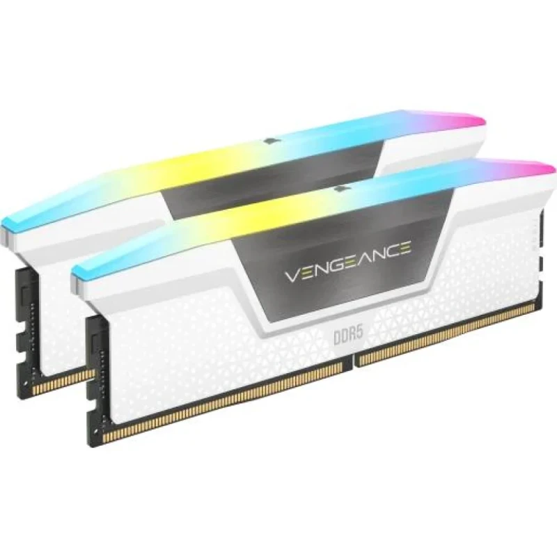 Corsair Vengeance RGB 32 GB - 2 x 16GB, DDR5 288-pin DIMM, 6000MT/s, CL36, White / Silver color - Featured Image