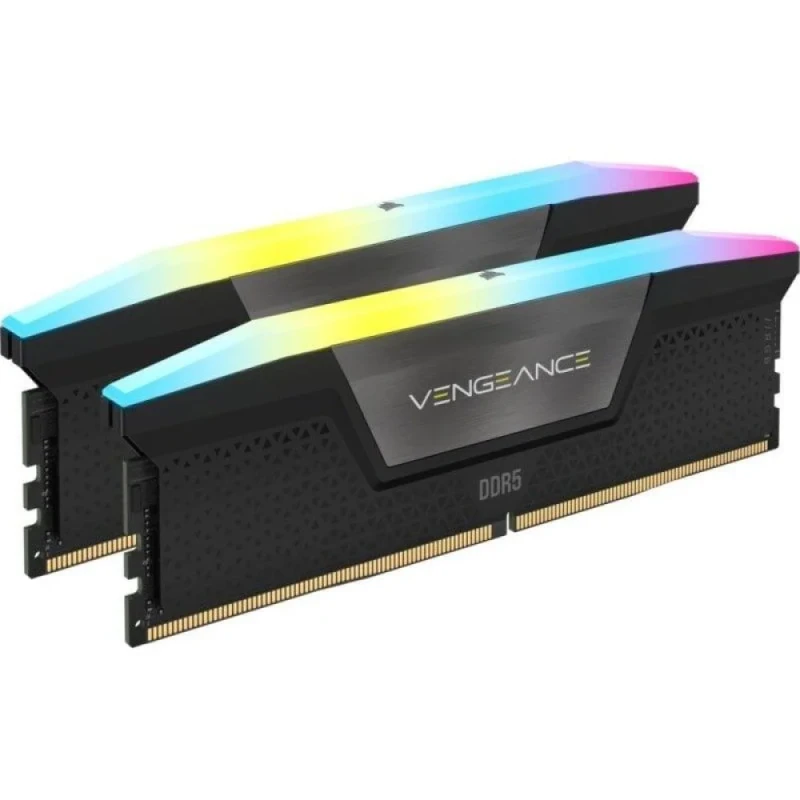 Corsair Vengeance RGB 64 GB - 2 x 32GB, DDR5 288-pin DIMM, 5600MT/s, CL40, Black / Gray color - Featured Image